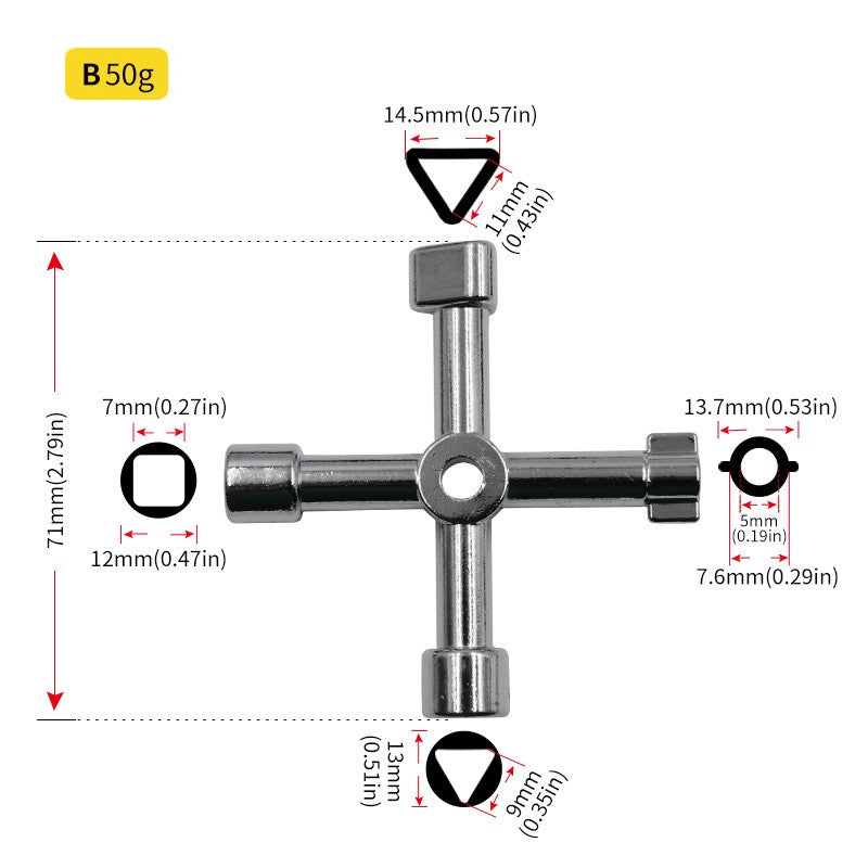 Chave Inglesa Phillips de 4 Vias Mini Universal Triângulo Interno Multifunções Pequena Chave Cruzada Ferramentas Manuais de Reparo Para Elevador de Carro
