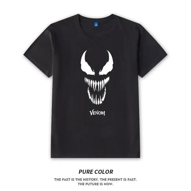 Lovely Superhero T-shirt Men's Venom Print Tshirt Marvel Spiderman Summer Daily Short Sleeved Clothes Y2k Fashion Daily Tees