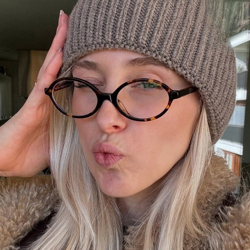 New Vintage Oval Frame Myopia Glasses for Women Men Anti Blue Light Near Sight Eyeglasses KoreanStyle Unisex Fashionable Eyewear