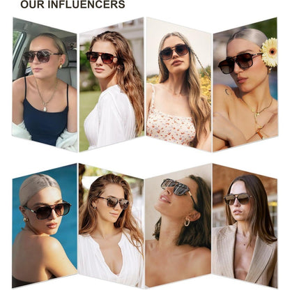 Retro Aviator Sunglasses for Women Men,Trendy Rectangle Womens Mens Shades Sun Glasses