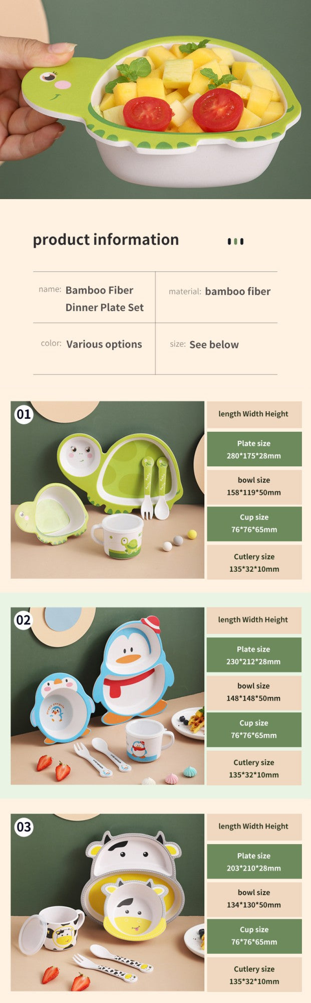 Kids Cups Set Natural Bamboo Fiber Baby Cup Toddler Water Suit Cartoon Animal Cute Creative Children Cup Daily Use Cups