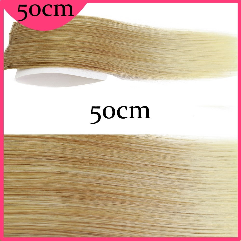 MERISI HAIR Apliques de Cabelo Sintético Liso Invisível com 2 Presilhas, Aumento de Volume, Extensões de Cabelo, Cobertura Lateral Superior