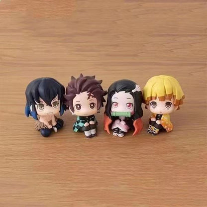 Anime Demon Slayer Boneco de Brinquedo 6cm Nezuko Tanjirou Zenitsu Inosuke Kyoujurou Kanawo Action Figures Modelo Brinquedo Presente de Natal de Aniversário Infantil