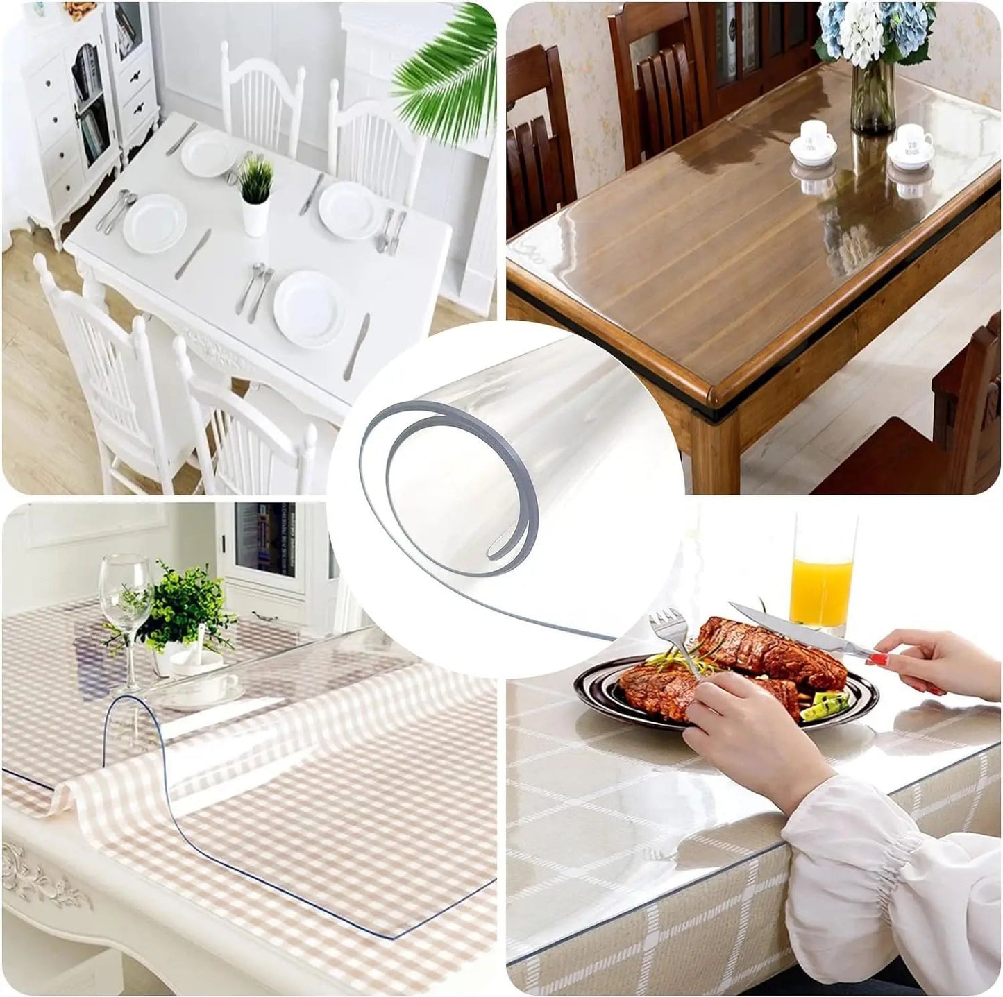 Clear PVC Desk Protector 1.5mm Clear Table Protector Non-Slip Easy to Clean Desk Protector Mat Clear