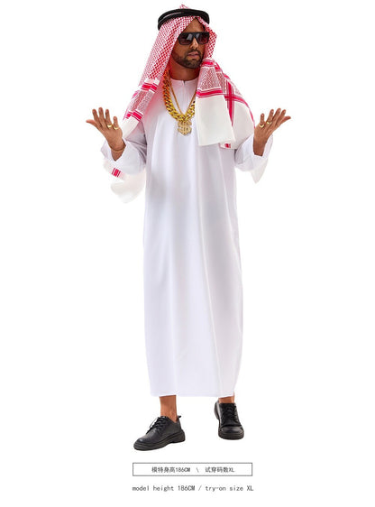 Men Arabia Arab Sheikh Costume Shepherd Arabian Prince Cosplay for Adult Fantasia Purim Halloween Costumes