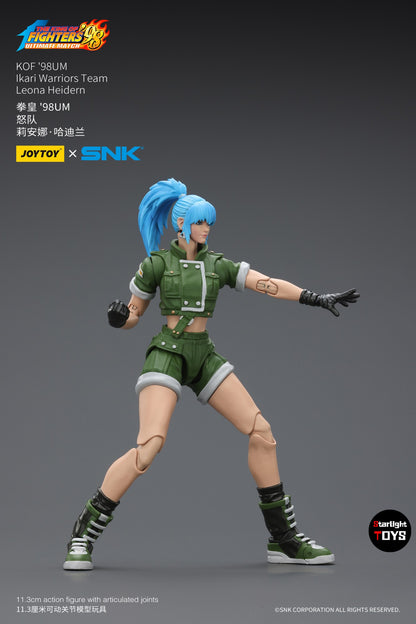 ?JOYTOY?1/18 Action Figure SNK KOF'98UM Ikari Warriors Team Leona Heidern Modelo Brinquedo Presentes