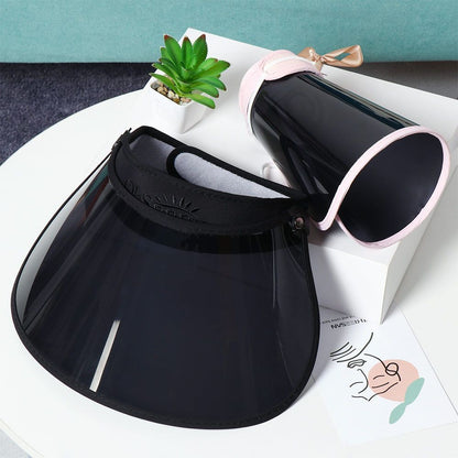 Summer Large Lens Sun Hat Outdoors Sport Anti-UV Visor Face Cover Shield Foldable Portable Men Women Empty Top Hat