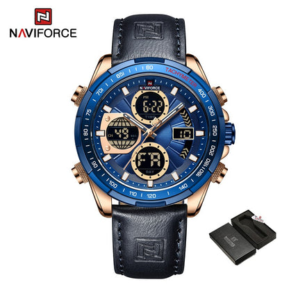 NAVIFORCE Men Military watch Multifunction Chronograph Sports 3ATM Waterproof alarm mode Day And Date Display Male Gifts Clocks