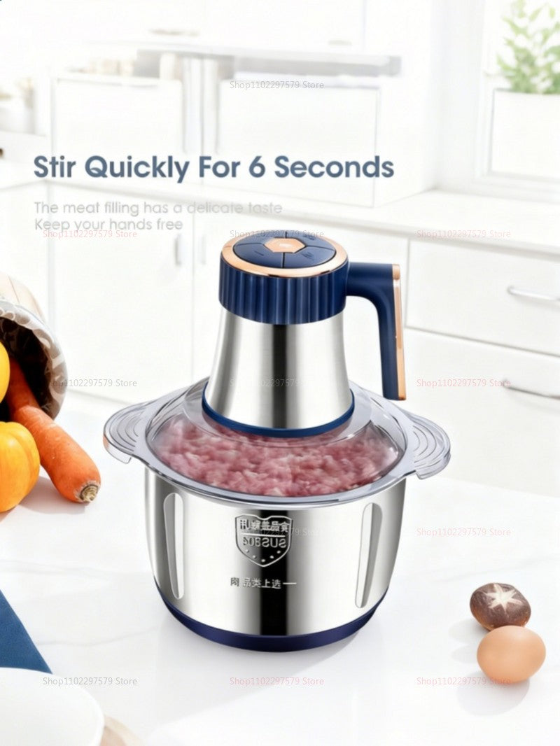 Moedor de Carne Elétrico Processador de Alimentos Aço Inoxidável 304 Multiuso Picador de Legumes Liquidificador de Papinha de Bebê Utensílio de Cozinha