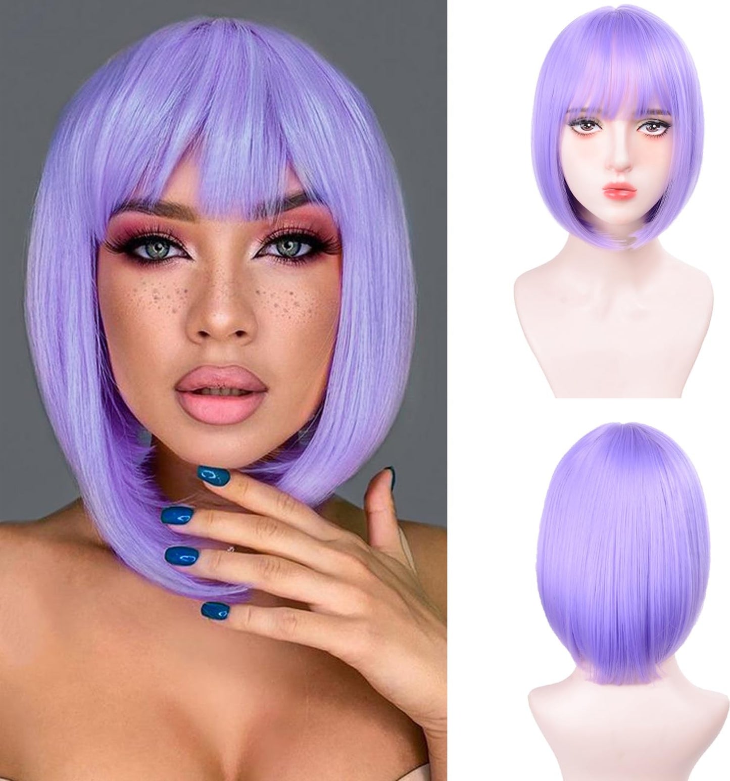 Nova peruca sintética de cabelo curto dourado claro para festa de Halloween, cosplay, uso diário, acessório de cabelo de alta temperatura