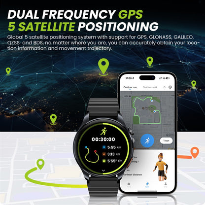 Smartwatch HAYLOU Watch 4S GPS, tela AMOLED HD de 1.43", posicionamento GPS de 5 satélites, mais de 120 modos de treino, relógio inteligente de esporte e fitness