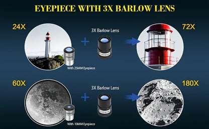 BORWOLF 80600 Professional Astronomical Telescope 180X Monocular 80MM Large-Aperture for Stargazing Bird Watching Moon Nebula