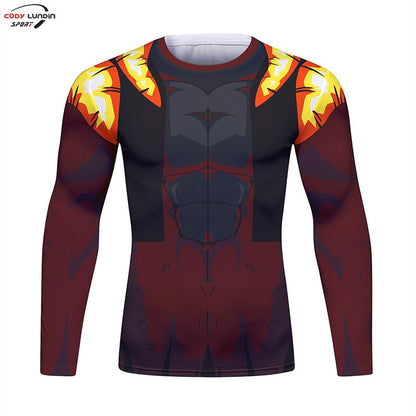 Gym Compression Shirt Men Anime GOKU Cosplay Costume T-Shirt Quick Dry  Long Sleeve Fitness Bodybuilding Workout Sport Shirts