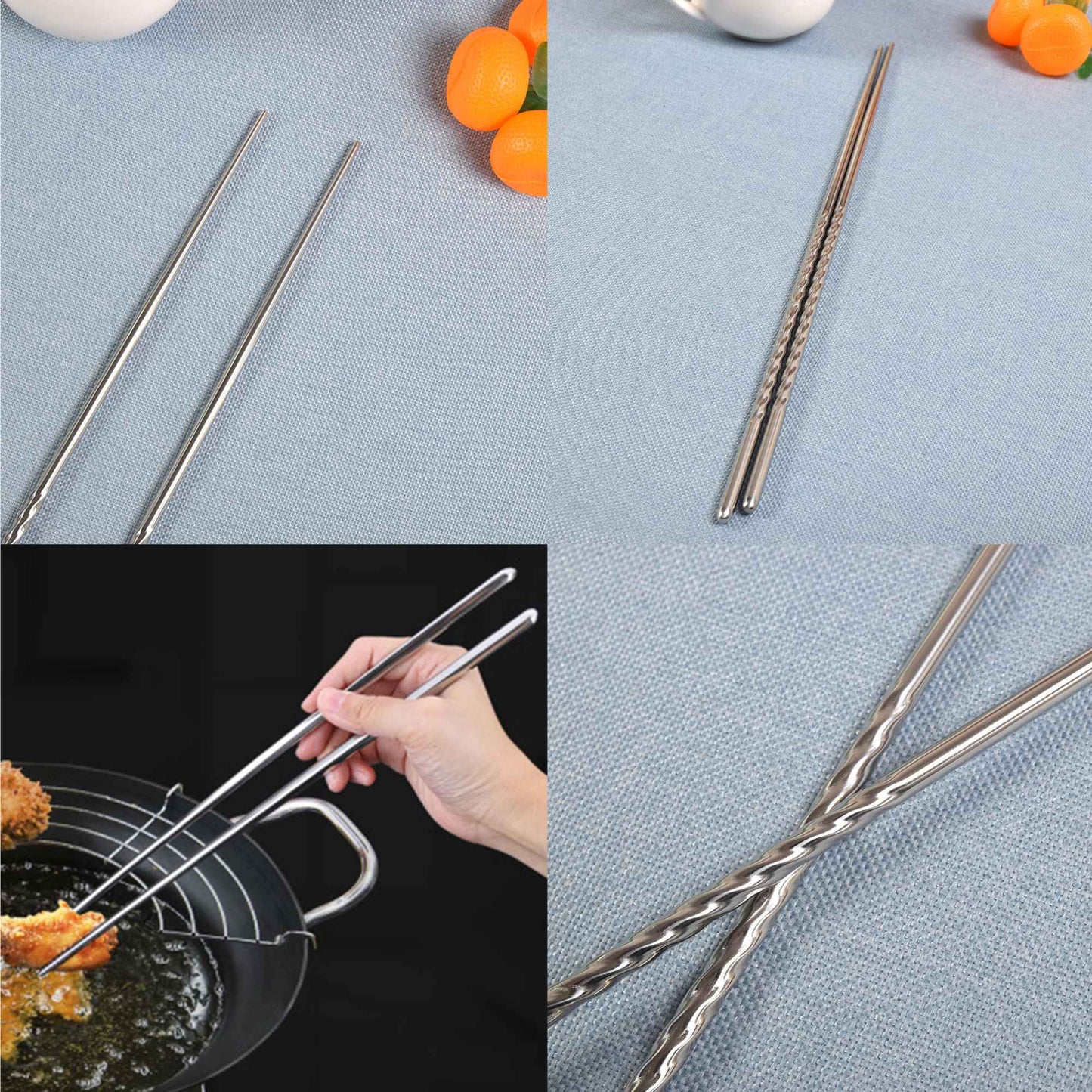 Varetas de Culinária Longas para Cozinha, Hashi de Metal, Utensílios de Cozinha, Hashi Doméstico, Prático