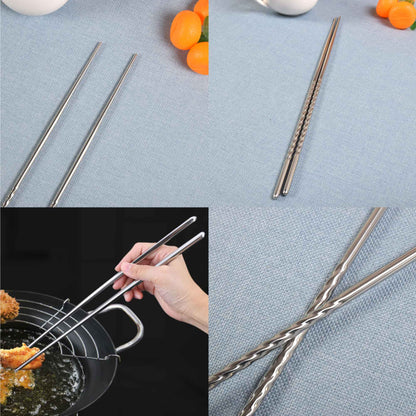 Varetas de Culinária Longas para Cozinha, Hashi de Metal, Utensílios de Cozinha, Hashi Doméstico, Prático