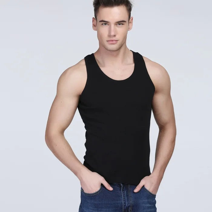 On Sale Men Vests Cotton Underwear Sleeveless Tank Top Solid Muscle Vest Undershirts O-neck Gymclothing Bodybuilding Tank Tops