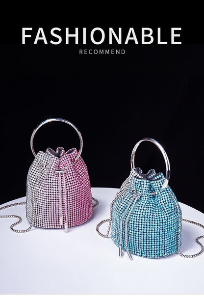 Women's bag 2024 a w bucket bags Women's inlaid diamond bag Fashion dinner women luxury single shoulder designer handbags