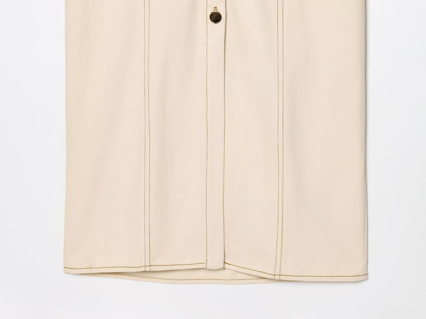 ETJ 2025 summer new  women's elegant fashion waist pleated V-neck short-sleeved temperament denim MIDI dress