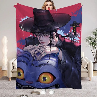 Huntrix Blankets K pop Demon Hunters Zoey Rumi Mira Soft Warm Throw Blanket Kids Living Room Couch Sofa Bed Fluffy Bedspread
