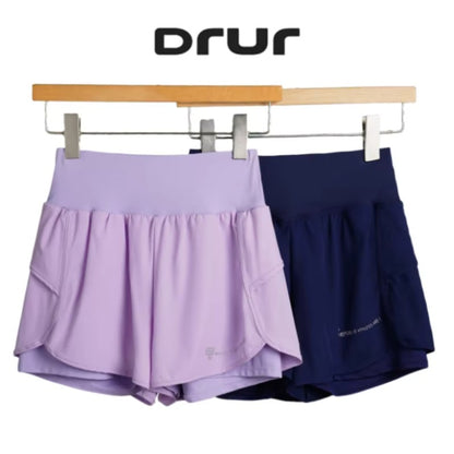 DRUR Sports Shorts Women High Waist Loose Yoga Shorts With Pocket Female Short Pants Woman's Gym Running Shorts Fitness Clothes