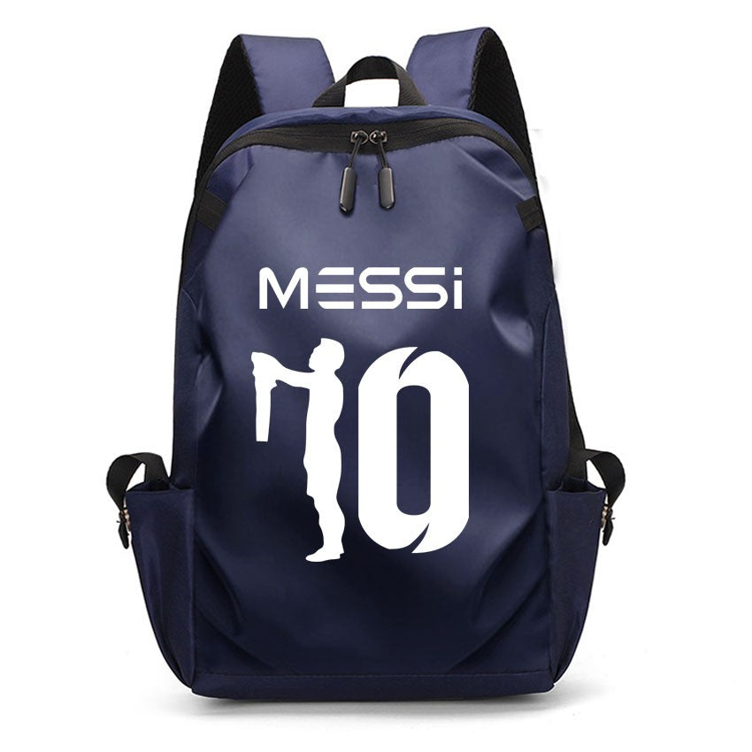 Mochila Escolar MESSI de Futebol para Meninos e Meninas, Mochila Unissex para Estudantes Universitários, Mochila para Notebook Feminina Masculina, Mochila para Adolescentes com Porta USB
