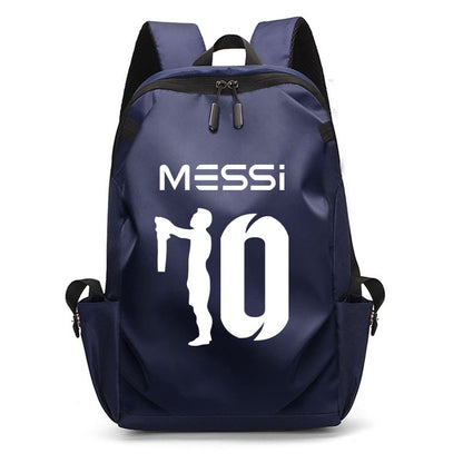 Mochila Escolar MESSI de Futebol para Meninos e Meninas, Mochila Unissex para Estudantes Universitários, Mochila para Notebook Feminina Masculina, Mochila para Adolescentes com Porta USB