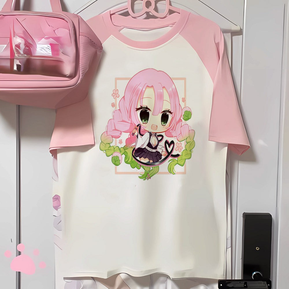Mitsuri top women anime t shirt girl 2000s Japanese funny clothing