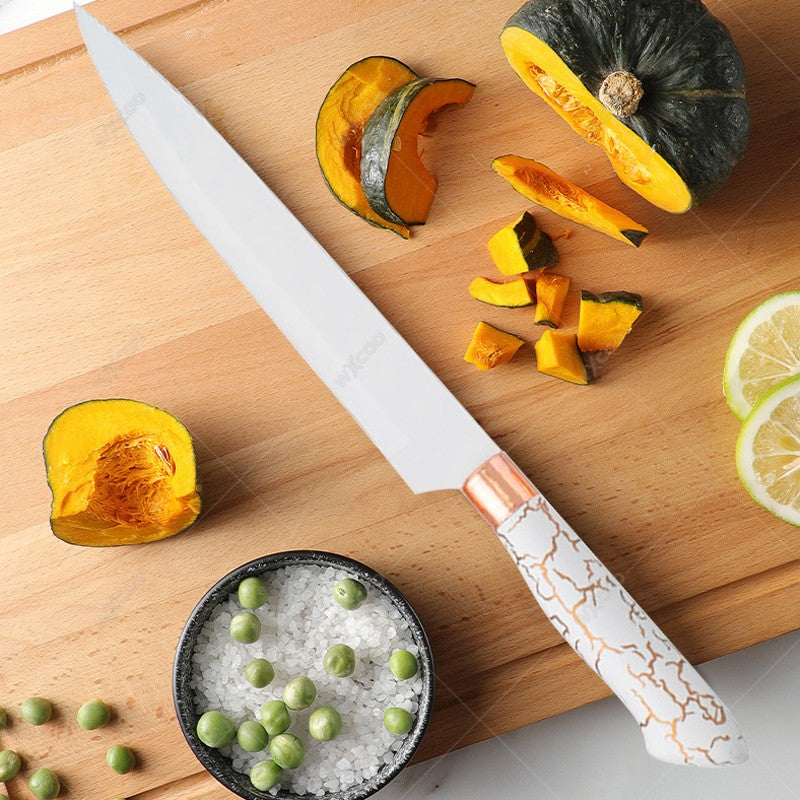Conjunto de Facas de Cozinha 8 Peças em Aço Inoxidável com Bloco de Facas Combinado Faca de Cozinha para Fatiar Cutelo de Carne Facas de Fruta