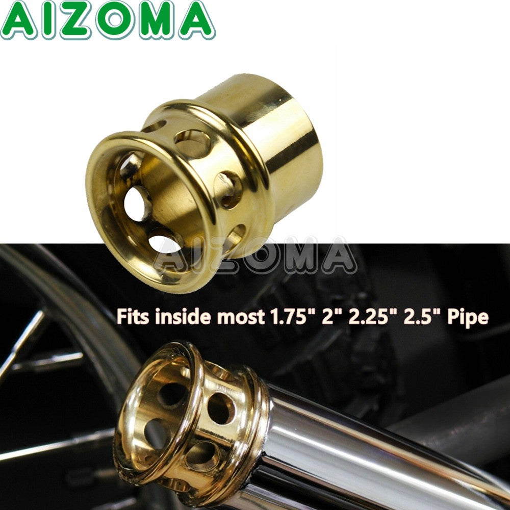 Universal 1-3/4" or 1.75" 2" 2.25" 2.5" Brass Exhaust Tips For Harley Chopper Bobber Sportster 883 1200 Muffler Pipe Plug Tube