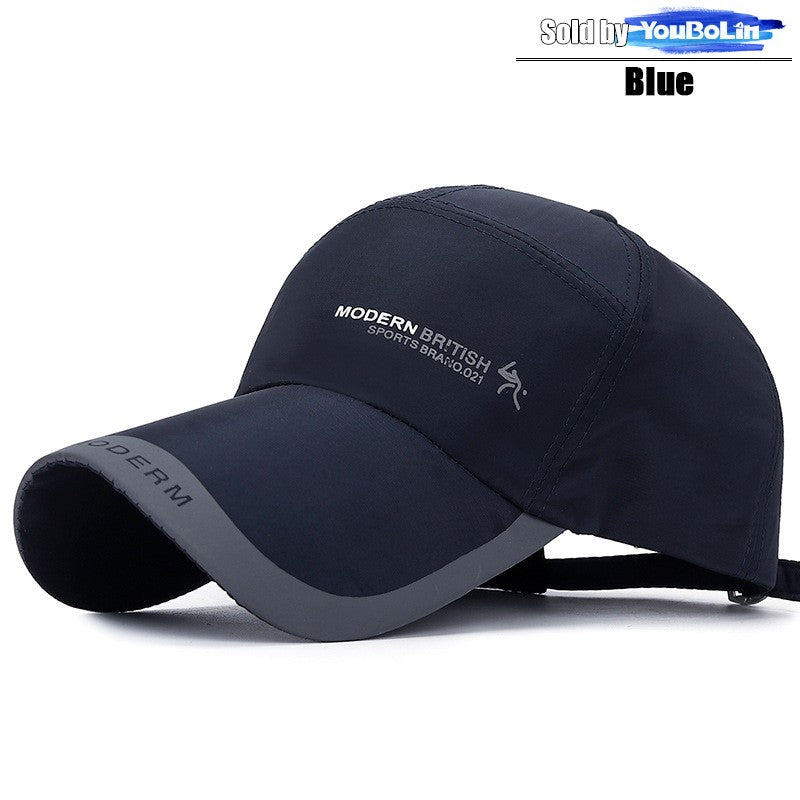 Summer Extended Brim Simple Thin Quick-Drying Adjustable Baseball Cap Fishing Hat Trucker Caps Dad Hats