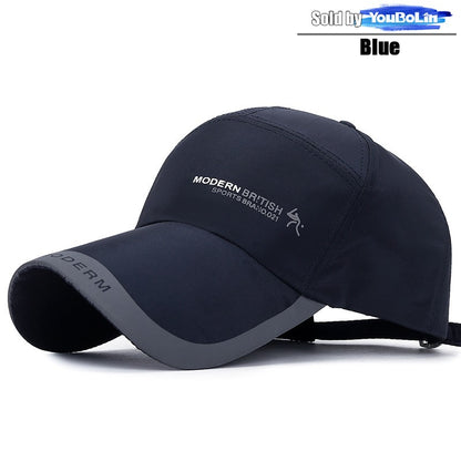 Summer Extended Brim Simple Thin Quick-Drying Adjustable Baseball Cap Fishing Hat Trucker Caps Dad Hats