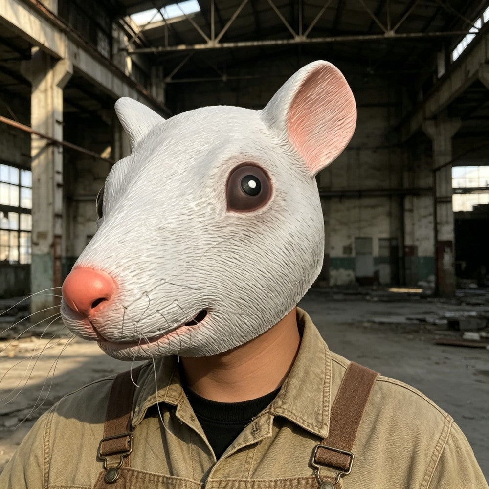 Realistic Mouse Latex Mask, Full Face Animal Head Mask for Adult Cosplay, Halloween & Themed Party Costume Supplies