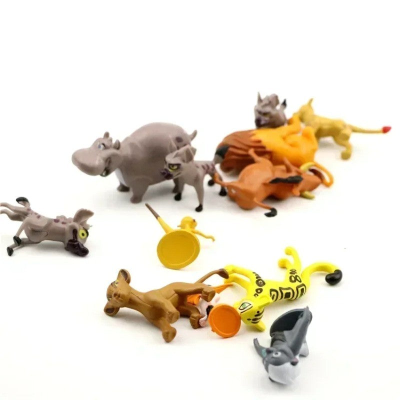 12pçs/lote 4cm Rei Leão Simba Mufasa Kiara Pumbaa Timão Rafiki Figuras PVC Bonecos Estátua Brinquedo Modelo Colecionável Presente de Aniversário Infantil