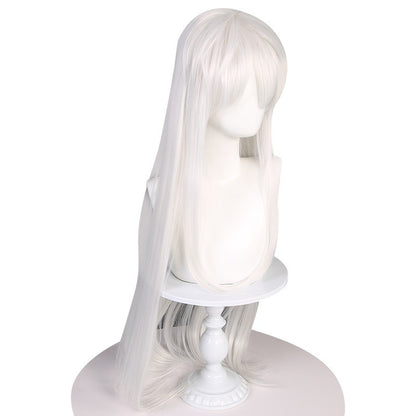 Inuyasha Cosplay Wig White Corn Perm Synthetic Long Straight Wig Anime Coser Heat Resistant Fiber Wig Halloween Daily Party