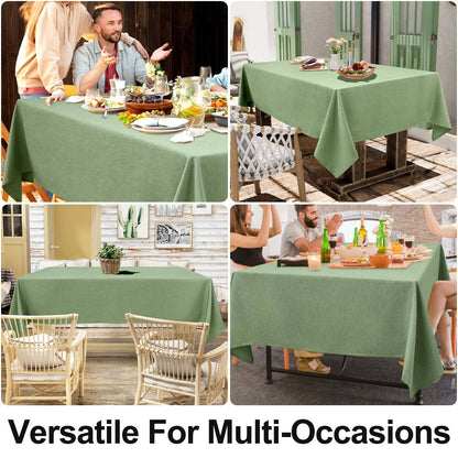 Homaxy Restuarant Rectangle Linen Tablecloths Waterproof Wipeable Fabric Table cloths Kitchen Dining Dirt-Repellent Table Covers