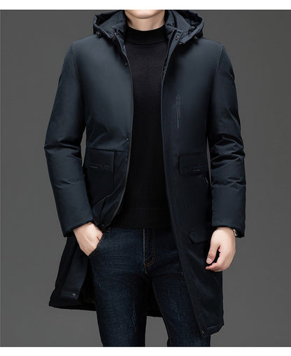 High End Long Thicken Winter New Brand Casual Fashion Hooded Parka Jacket Heavy Windbreaker Outdoor Windproof Coats Outerwear