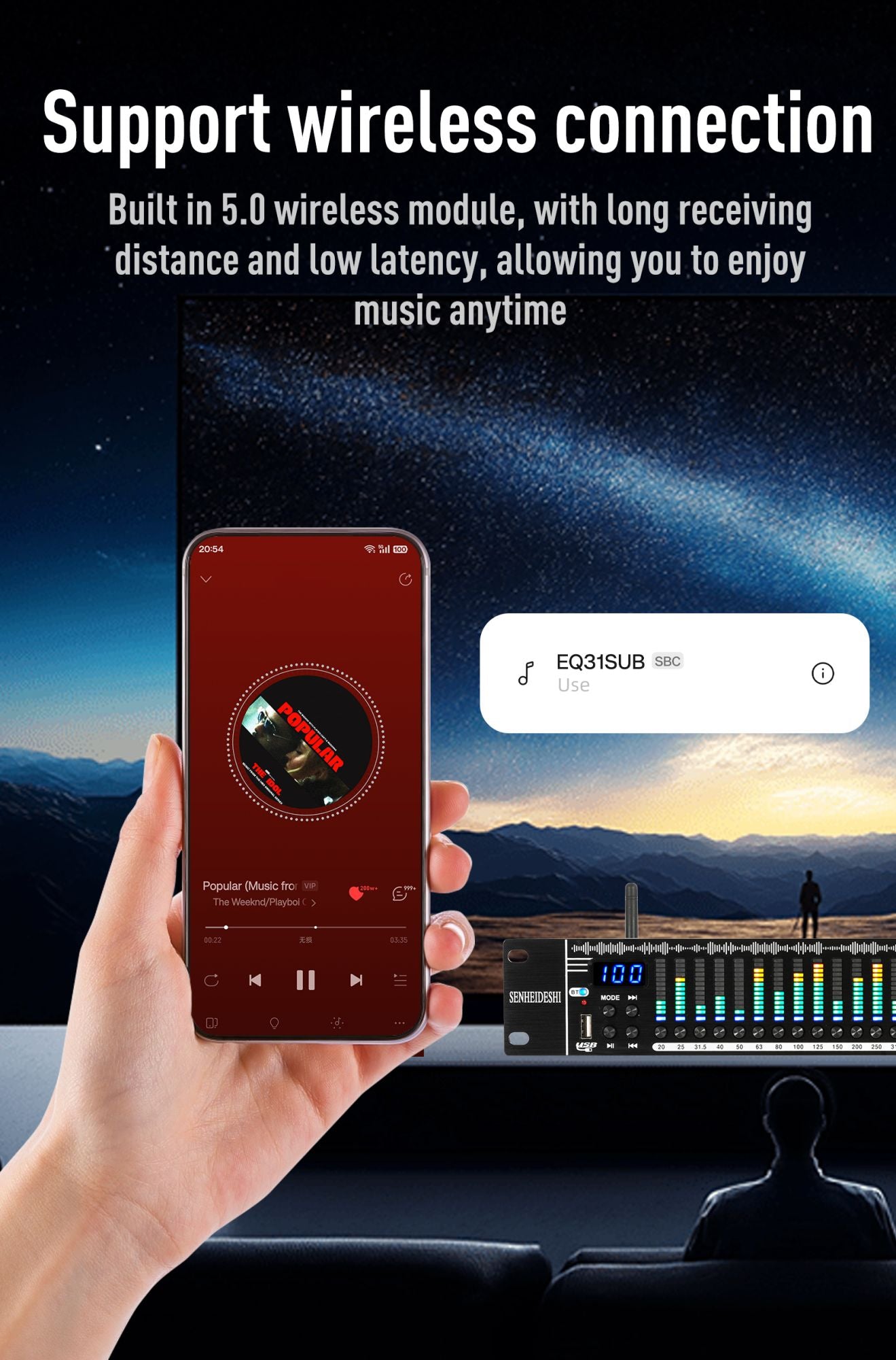 EQ31SUB Digital Equalizer 31 Stage Tuner Professional Stage Performance Noise Reduction Audio Processing