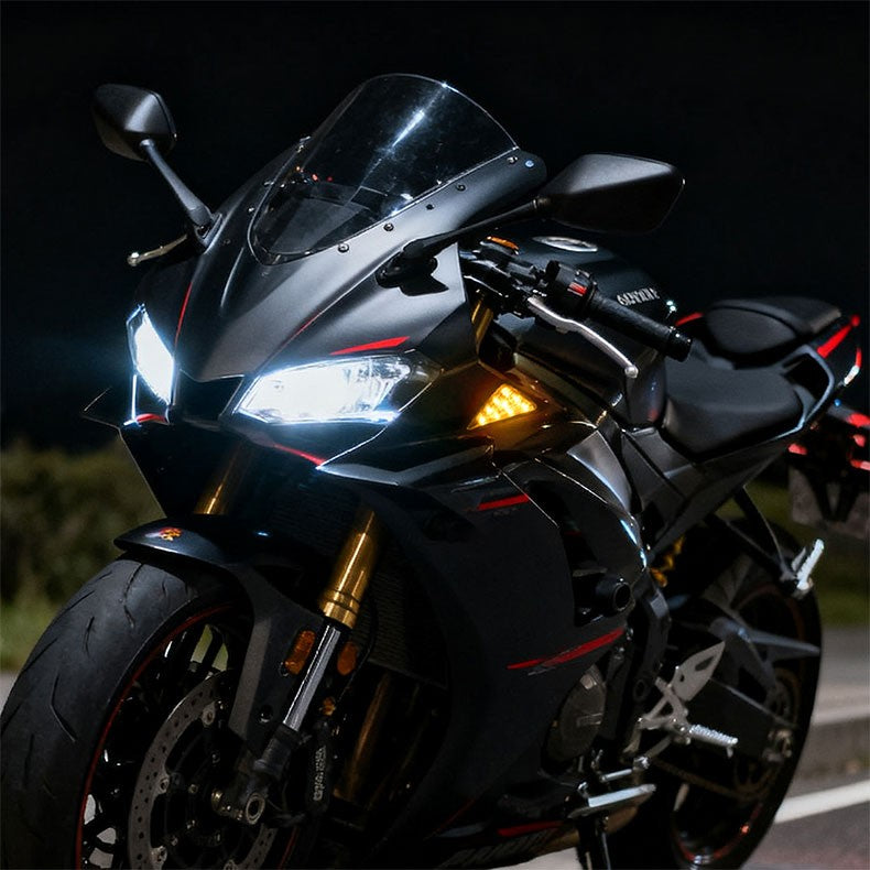 1 Par de Luzes de Seta LED para Moto, Tipo Triângulo Embutido, Indicadores de Sinal de Virada LED, Luzes Âmbar de Pisca-Pisca Diurnas
