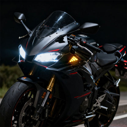 1 Par de Luzes de Seta LED para Moto, Tipo Triângulo Embutido, Indicadores de Sinal de Virada LED, Luzes Âmbar de Pisca-Pisca Diurnas
