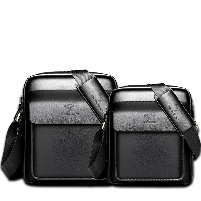 Men's shoulder bag, essential for business work, comes in large and small designs, simple crossbody bag