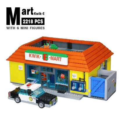 2025 Film da série Os Simpsons Kwik-E-Mart casa modelo Street view blocos de construção brinquedos infantis presentes de Natal