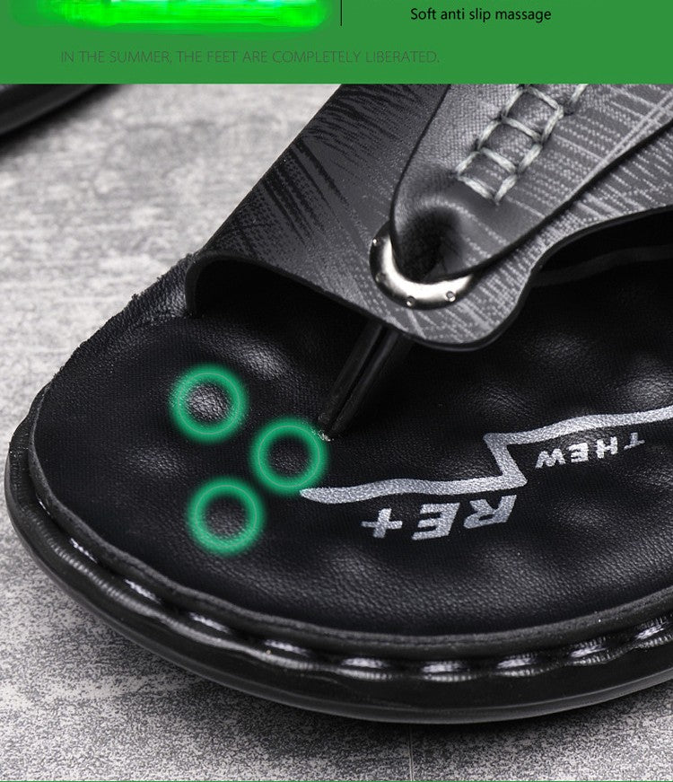 Brand Men's Sandals Summer Soft soled Anti slip Beach Shoes Male  Outdoor comfortable Men slippers Luxury High Quality sandalias