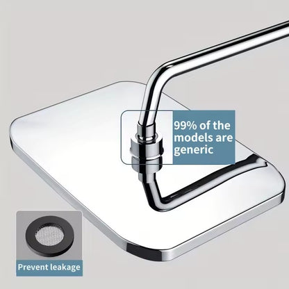 New 30cm Large Size High Pressure Overhead Rain Shower Head Large Flow Booster Rain Shower Head 360° Rotation Water Saving