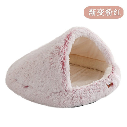 Cama Quente de Inverno para Gatos e Cães em Formato Fechado, Ninho para Gatos, Cama para Cães