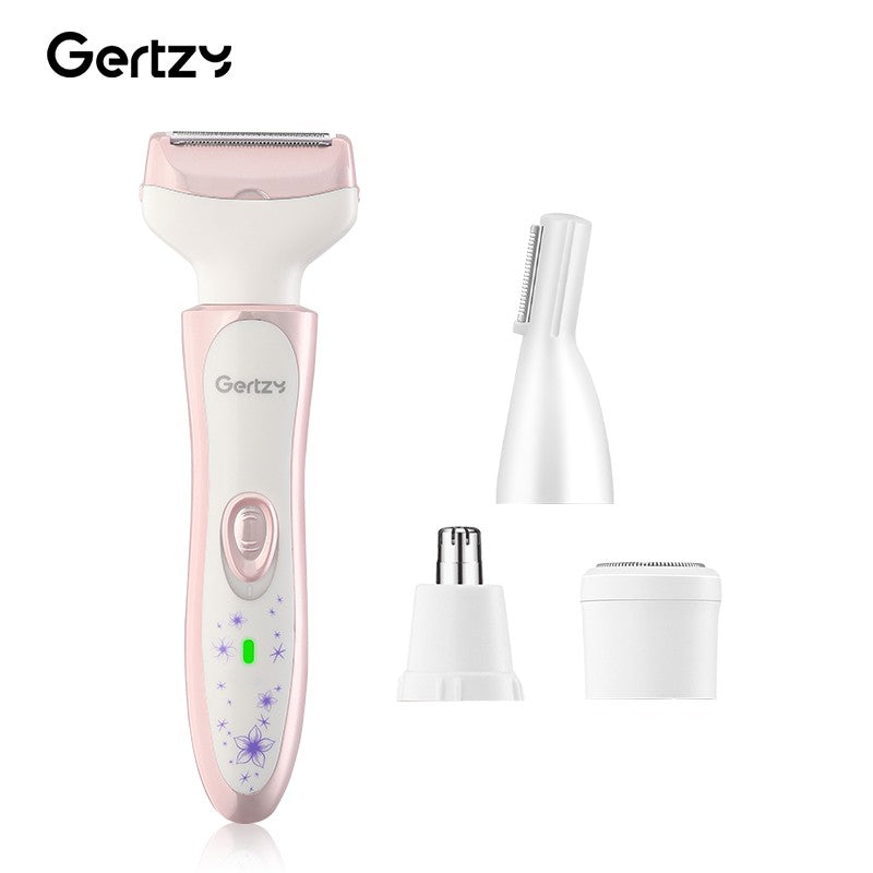 USB four in one electric shaver - suitable for face, nose, legs, armpits, painless trimmer - portable beauty toolkit