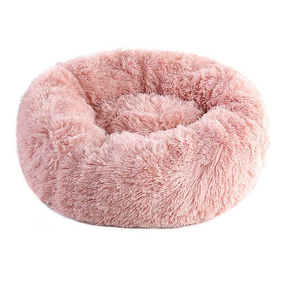 Almofada de Cama para Gatos e Cães de Pelúcia Macia e Quente com Pelo Sintético, Cama Redonda Calmante em Formato de Donut Confortável e Lavável para Cães e Gatos de Pequeno e Médio Porte