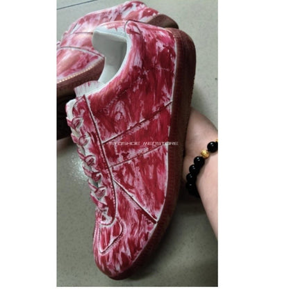 Men's Shoes Casual Sneakers New Fashion Coating Graffiti Low-Top Casual Single Shoes Large Size Patent Leather Sports Shoes