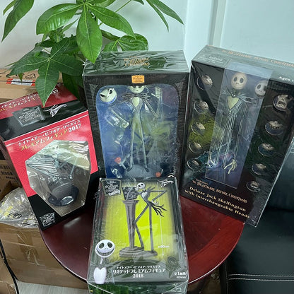 O Pesadelo Antes do Natal Jack Skellington Action Figure 12 Rostos Jack Jack Cadeira Versão Especial Modelo de Brinquedo Presente de Halloween
