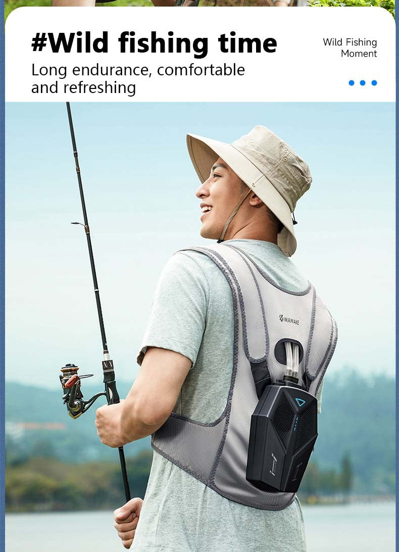 Colete de Resfriamento Resfriado a Água, Resfriamento Portátil, Roupa com Ar Condicionado Vestível, Colete de Resfriamento para Escalada e Pesca