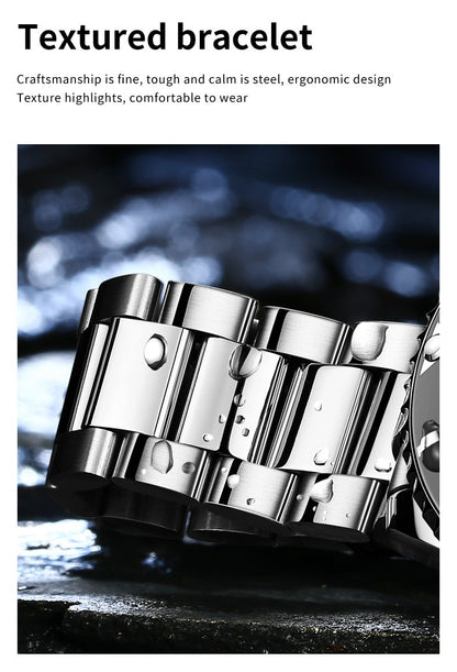 OLEVS 5885 Man Watch Original Brand Waterproof Quartz Watch Stainless Steel Strap Automatic Date Mens Gifts Watches For Man